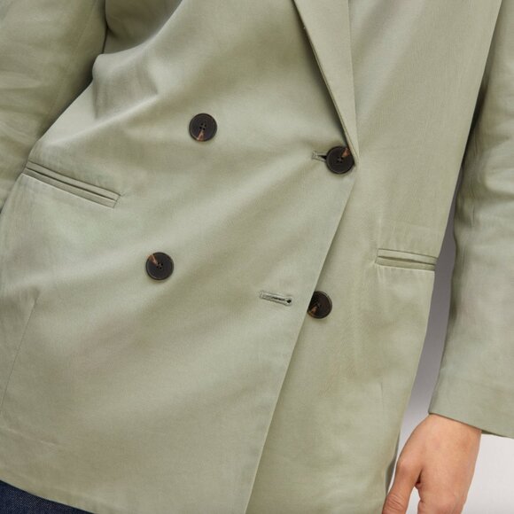 NEW Everlane The Double Breasted Blazer in Buttersmooth Womens 4 Seagrass Green - Picture 4 of 13